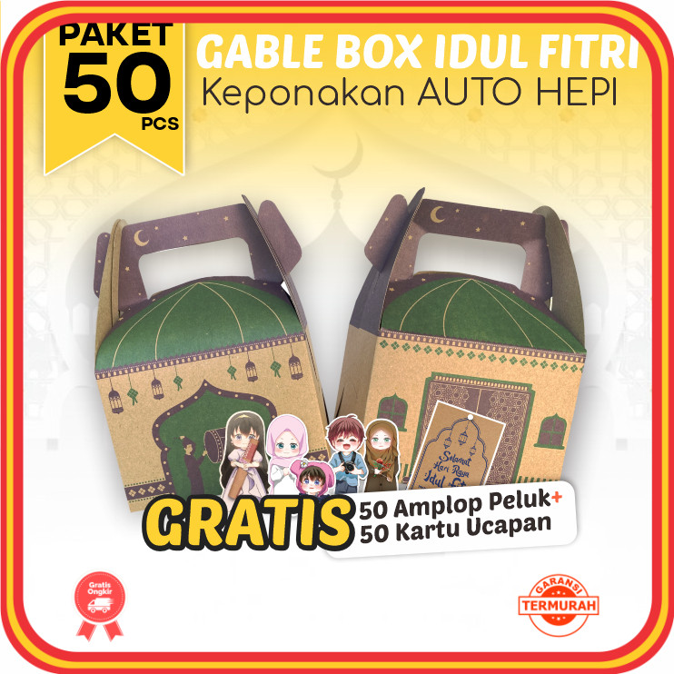 

Kado Valentine Romantis Unik Lucu Kreatif Besar / 50 pcs Gable Box Hampers Lebaran Idul Fitri Anak Ponakan – Motif Beduk