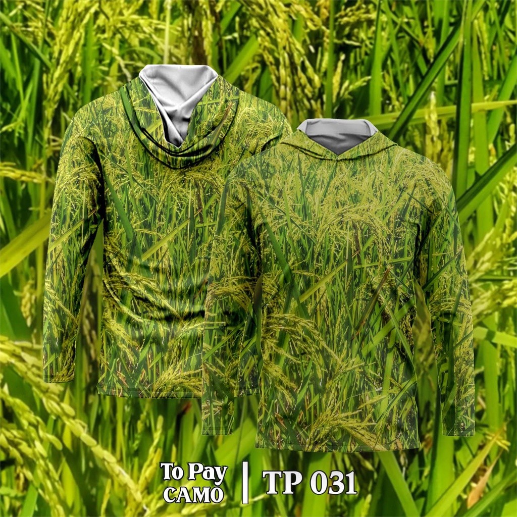 Baju Kamuflase Hunting Camo dan Kaos Berburu Lengan Panjang Camo untuk Pria Motif Padi - Berburu Di 