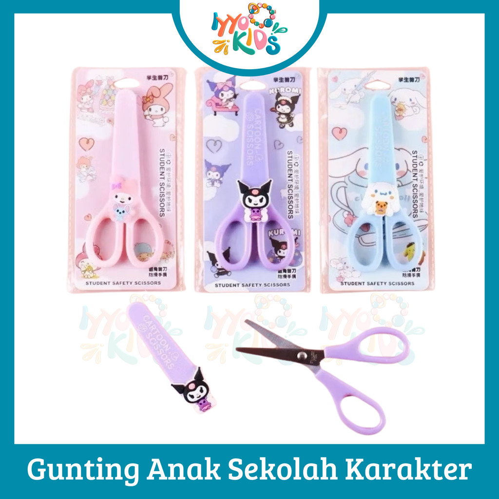 

IYYO KIDS | AT13 Gunting Motif Karakter Lucu Sanrio Alat Tulis Anak Sekolah Kartun DIY Kertas Tangan Kantor ATK Scissors Mini Gunting Kuromi Melody