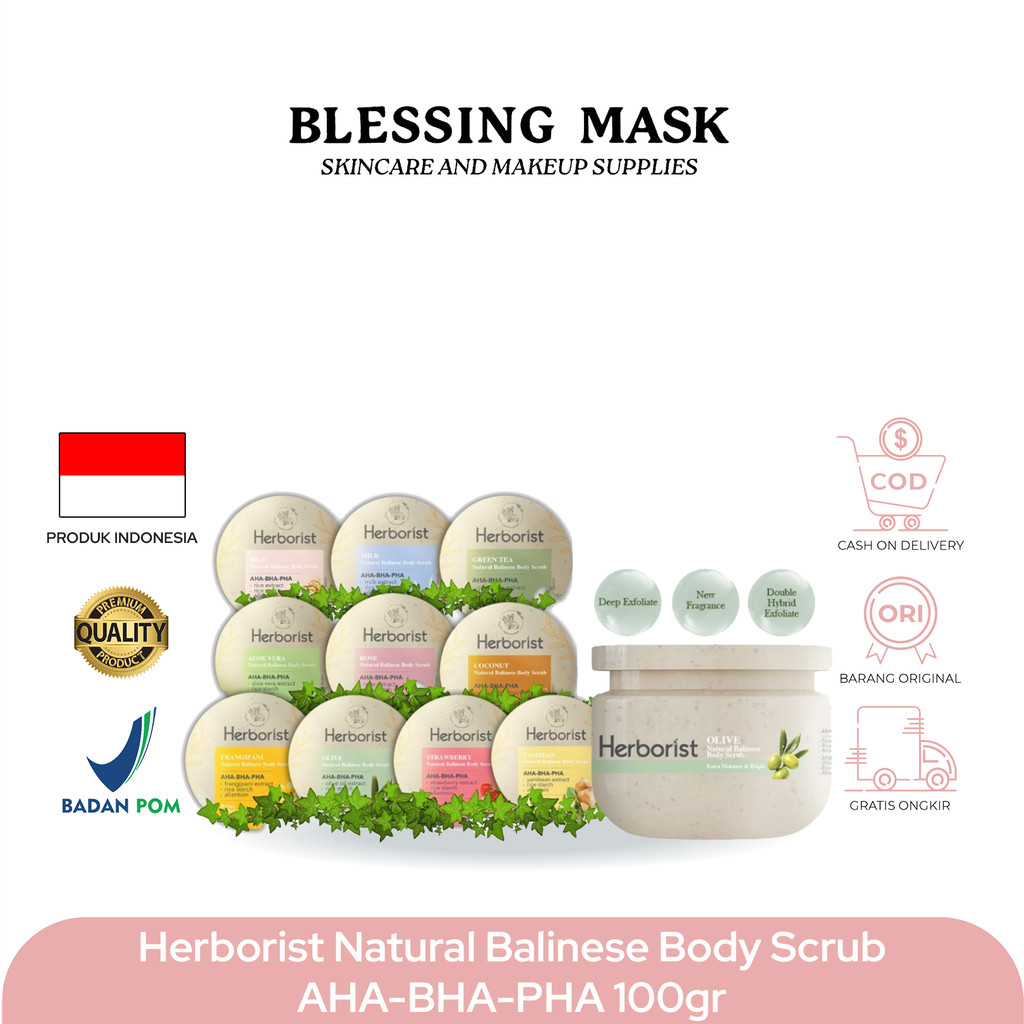 Herborist Natural Balinese Body Scrub AHA-BHA-PHA 100gr | 200gr