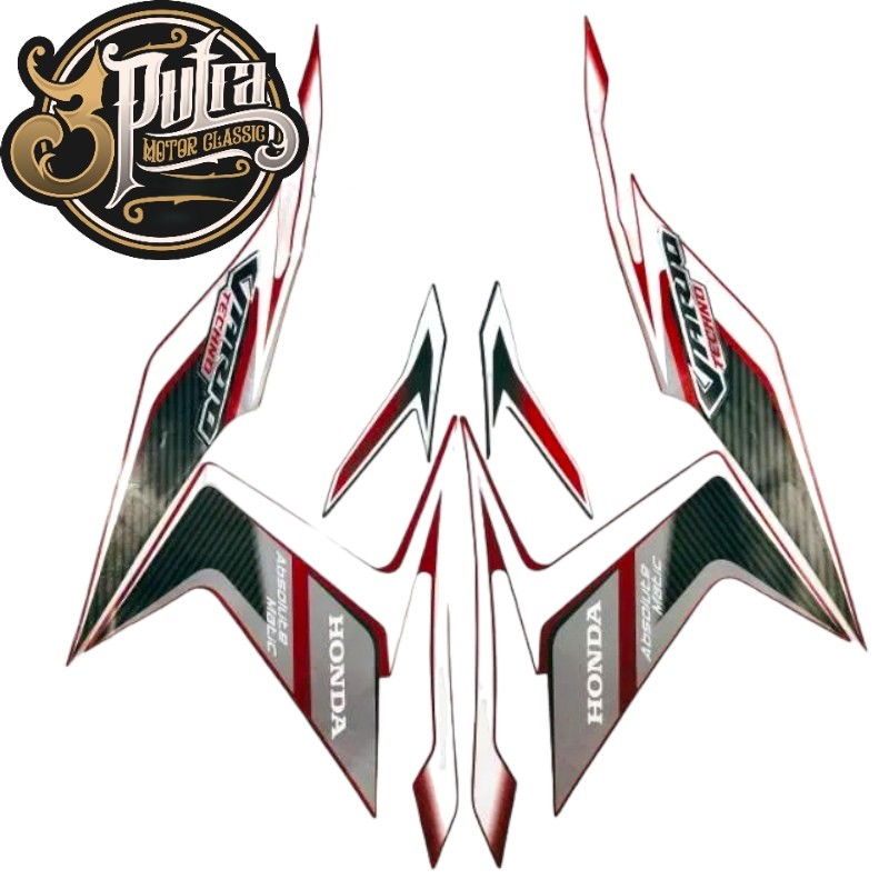 AJS Striping Stiker Honda vario Techno Tecno 110 Karbu 2011 2012 Merah Standar Stiker Motor Sticker 
