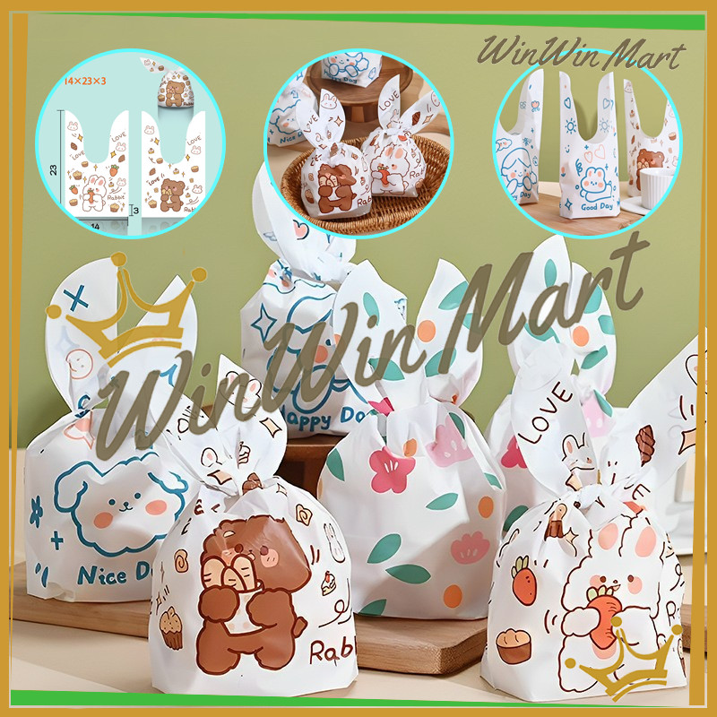 

50PCS Plastik Goodie Bag Karakter Motif/Plastik Rabbit Ear Bag Goodie Bag/Plastik Kelinci
