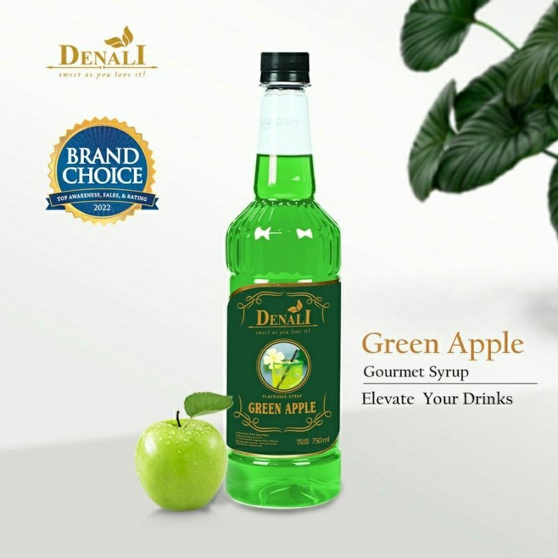 

DENALI SYRUP 750 ML GREEN APPLE SIRUP DENALI RASA GREEN APPLE