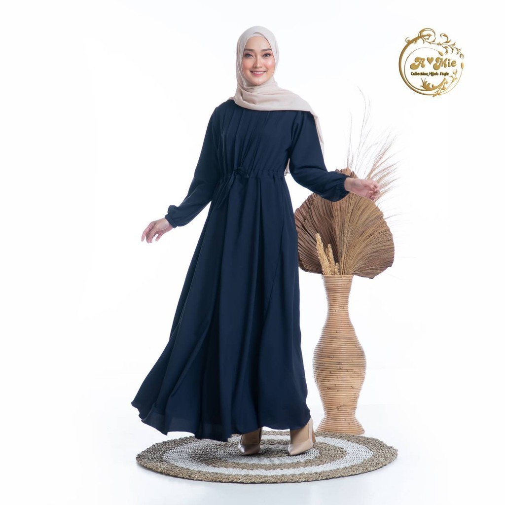 Melia Dress 2  Set OOTD Kondangan  Midi Dress Korean Style  Mini Dress Polos  Basic Dress Hijab Casu