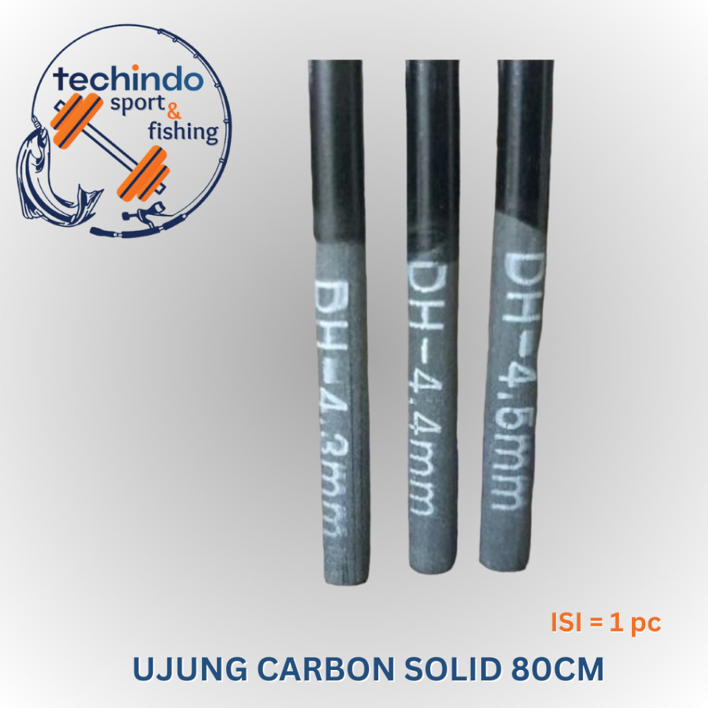 Ujung Carbon Pancing Solid 80cm Benang Coklat Tegek Joran