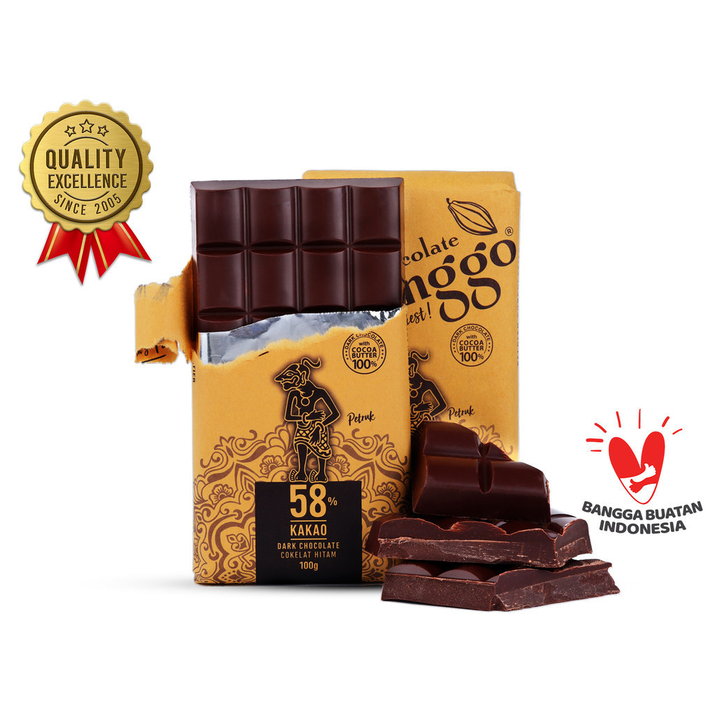 

Chocolate Monggo | Dark Chocolate 58% Cocoa 100gr | Coklat Hitam | Cokelat Snack Souvenir