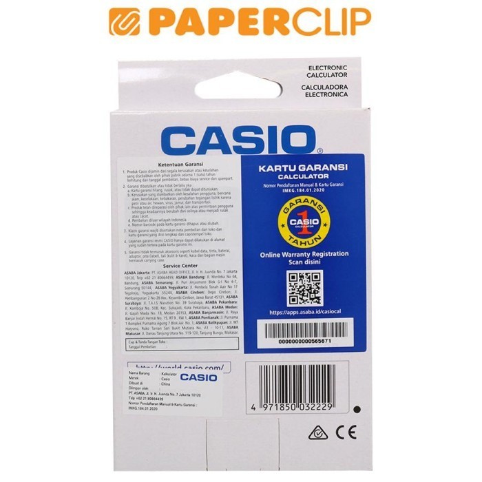 

CALCULATOR CASIO MX 120S/B 12D