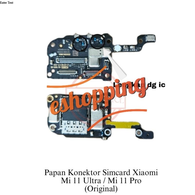Pcb Konektor Simcard / Papan Con Sim Xiaomi Mi 11 Ultra - Mi 11 Pro Original With ic Ori