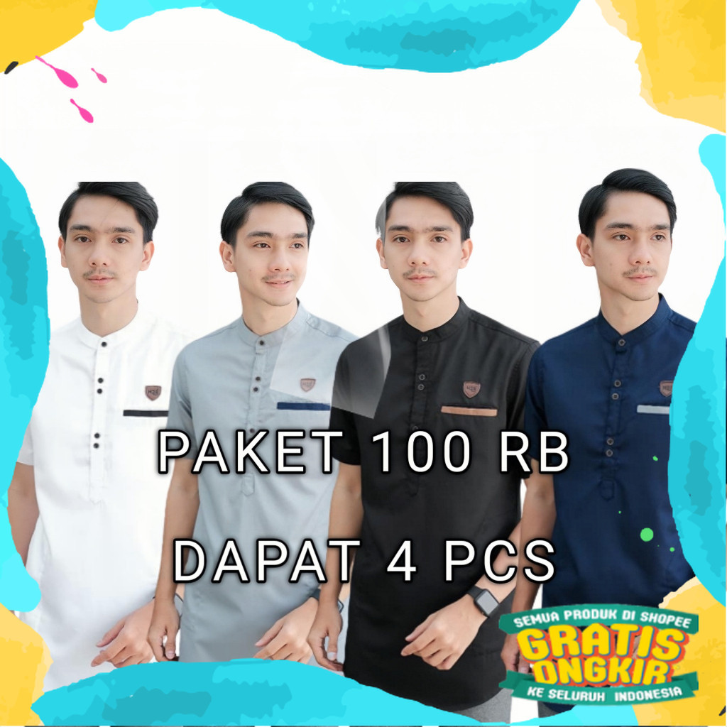 Baju Koko Pria muslim terbaru / Kemeja Muslim polos terlaris bestseller/kombinasi batik exclusive/ G