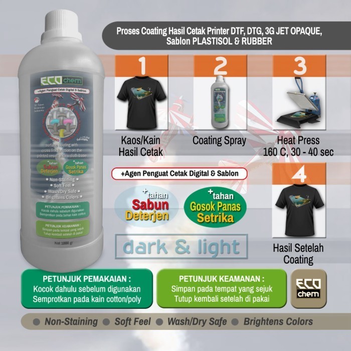 

PROMO!! -Cairan Coating Apoxy Tinta DTF, Tinta DTG & 3G Jet Opaque Spray