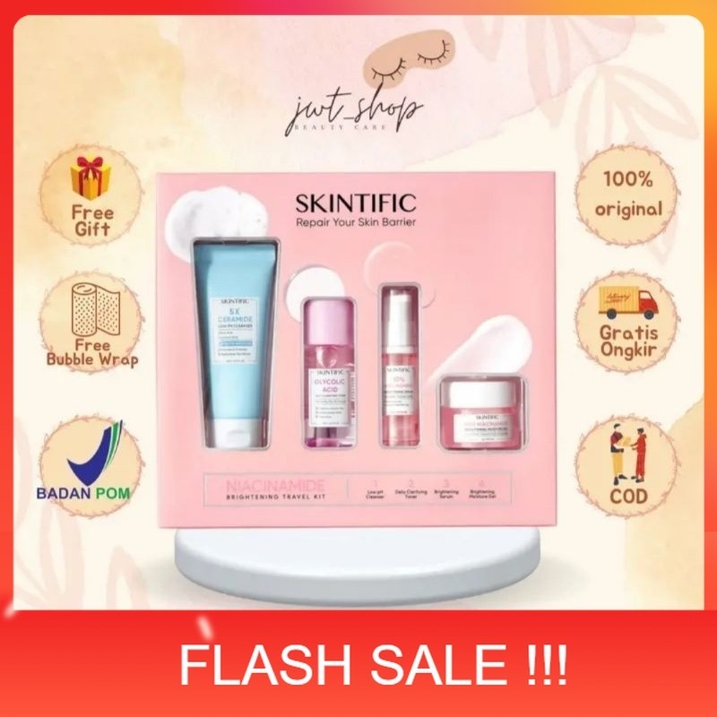 PROMO SKINTIFIC PAKET TRAVEL KIT brightening (dus pink)