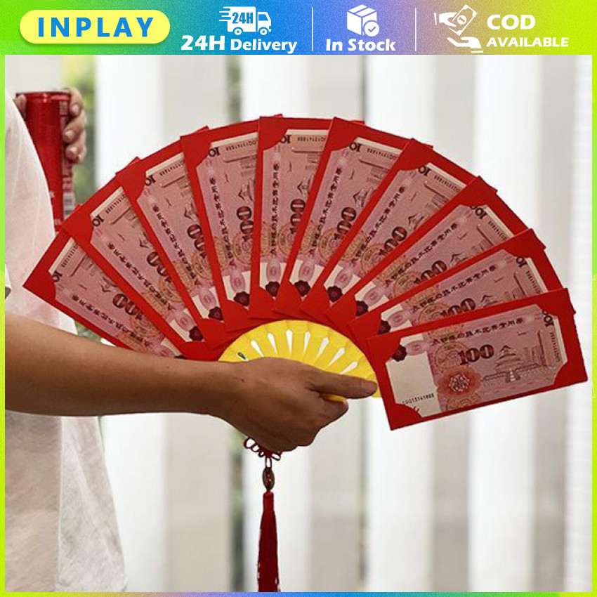 

10 Slot Angpao Tebal Naga Kipas Angpau Sincia Ampau Barongsai Dragon Year / 2024 Ornamen Imlek Hiasan Hari Raya Sincia Dekorasi