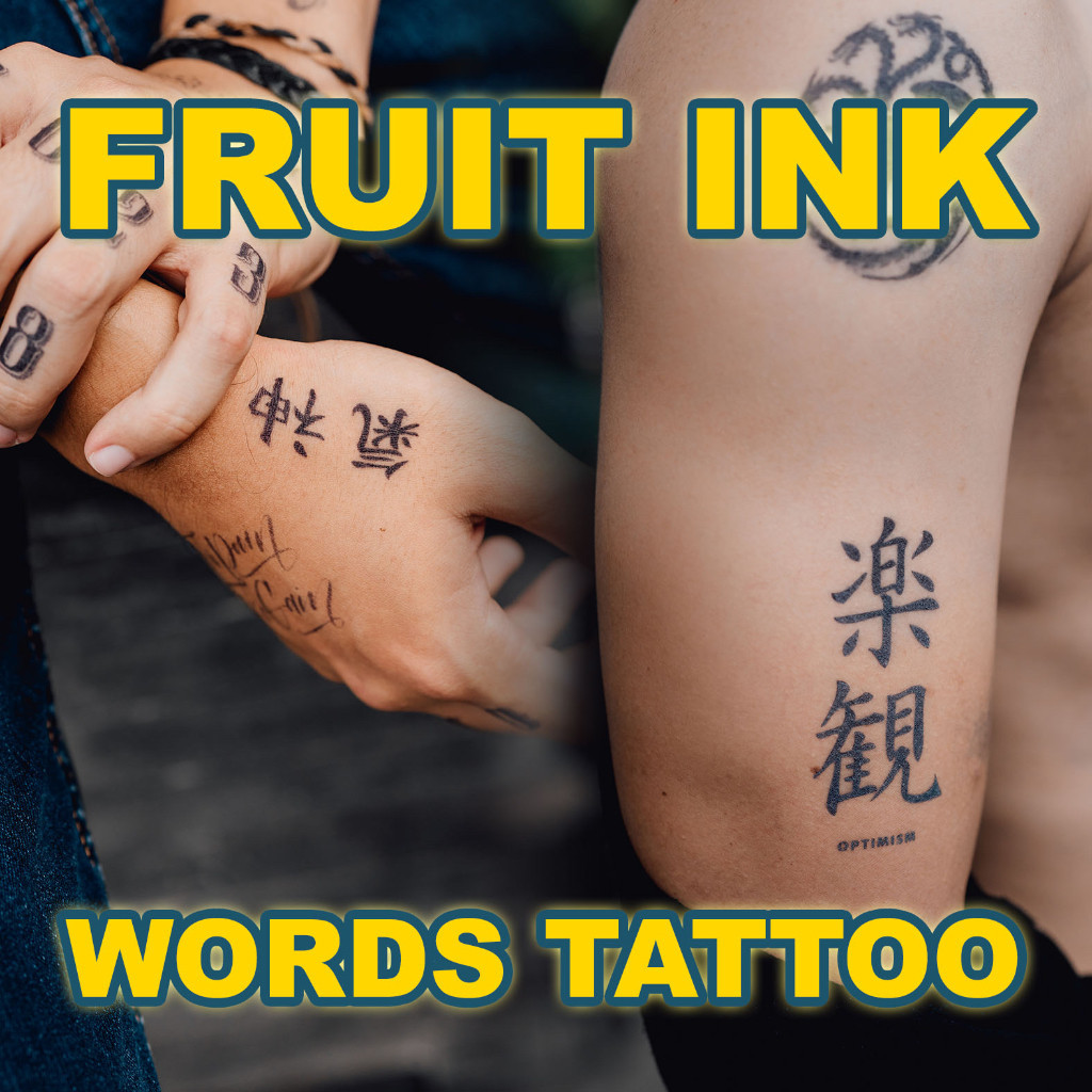 POTATOO Fruit Ink Words Tattoo
