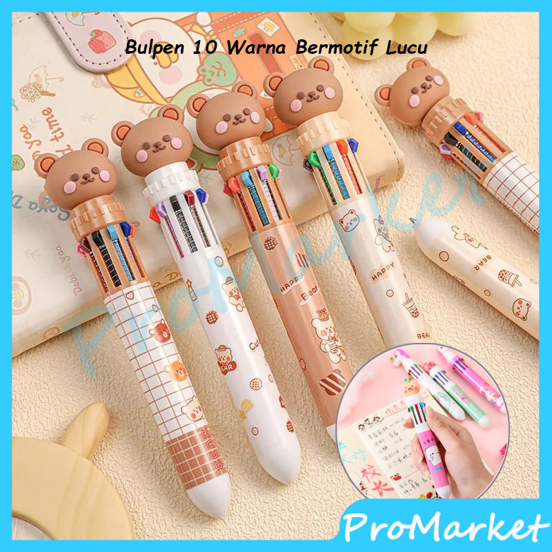 

Pulpen 10 Warna Lucu/ Pen 10 Warna Tinta Edition Super Imut / Bolpen 10 Warna Alat Tulis Sekolah Anak Kekinian Kualitas Premium Bisa