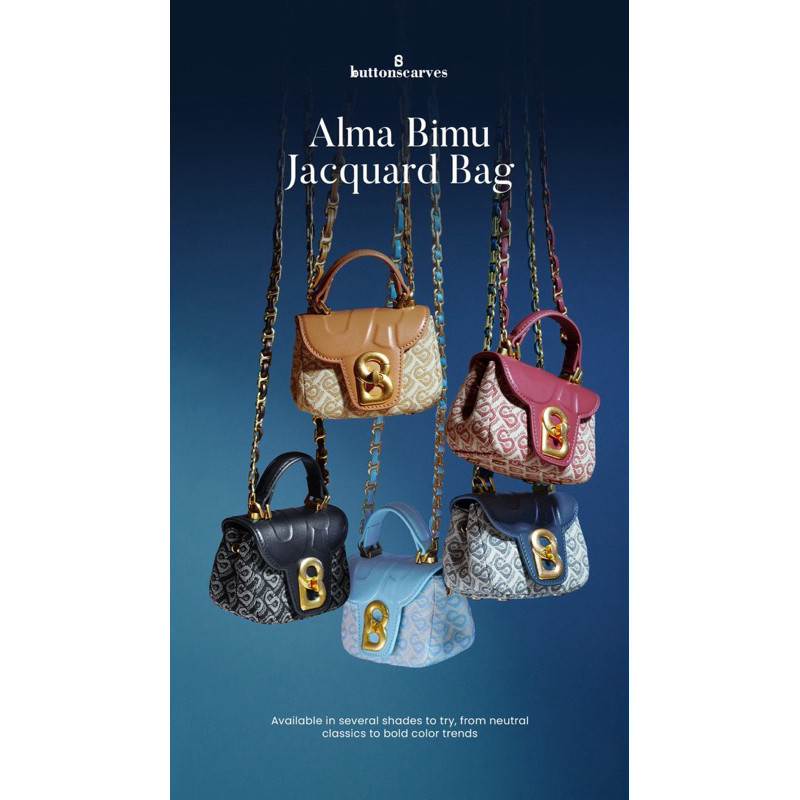 Alma Bimu Jacquard Bag Small Micro Totebag Black Dawn Redwood Skyway Amber Tote Buttonscarves Bs Sto