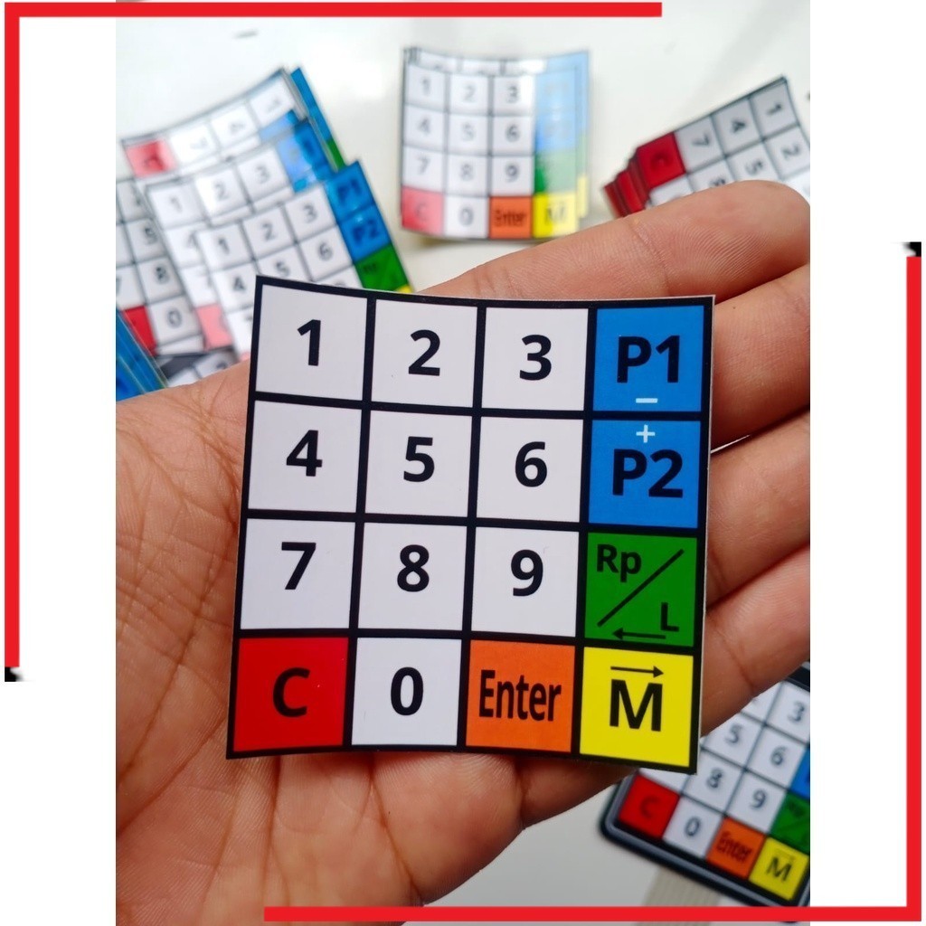 

Stiker Keypad Custom Laminasi Anti Air Lapisan Kipet Pom Mini / Pertamini