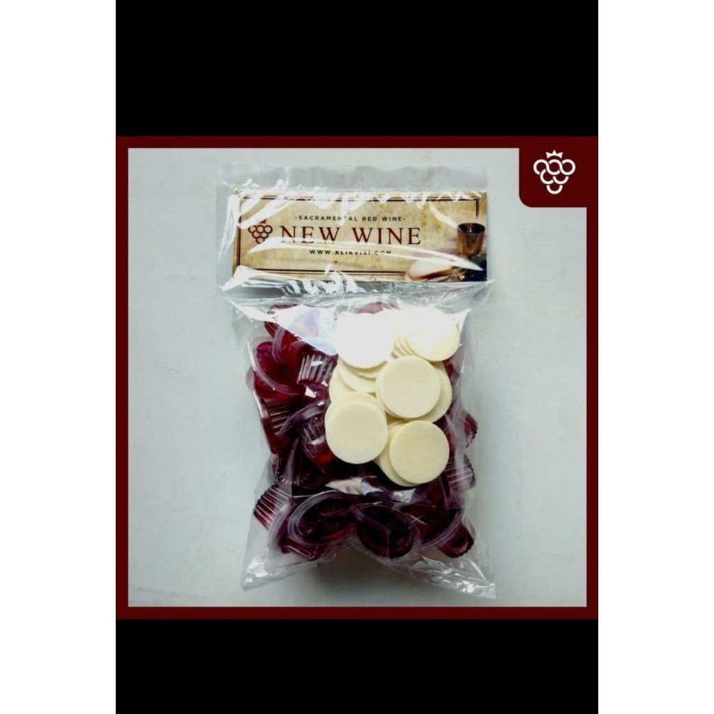 NEW WINE CUP (25) HOSTI POLOS (ANGGUR PERJAMUAN ISI 25 + HOSTI)