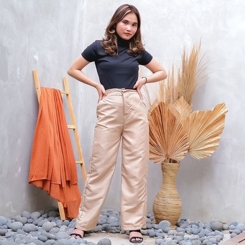 CELANA KULOT WANITA BAHAN FLEECE / YUKA SLIM KULOT / KATUN POLY KULOT HIGHWAIST / CELANA KULOT HAWAI
