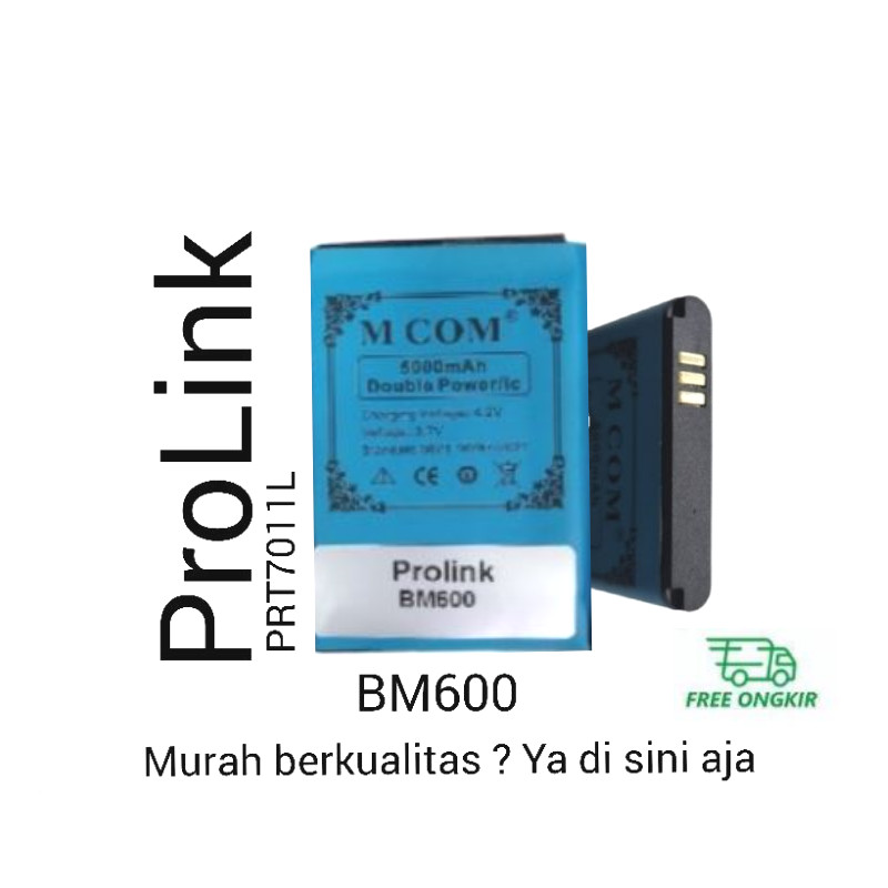Baterai MCOM for Modem Prolink PRT7011L BM600 BM-600 Double Power 5000mAh batere batre batrai batter