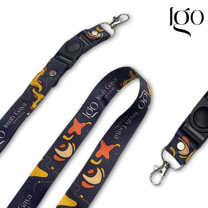 

Lanyard Craft Tali ID CARD Igo 2 sisi Lanyard Tali HP cetak 2 sisi bahan Tali Tissue Premium