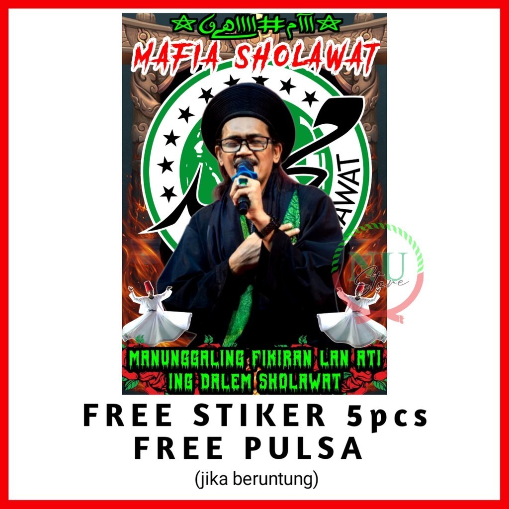 Bendera Majelis Mafish Merah / Mini Flag Benderal / Bendera Majelis Syekhermania / Bendera Sholawat 