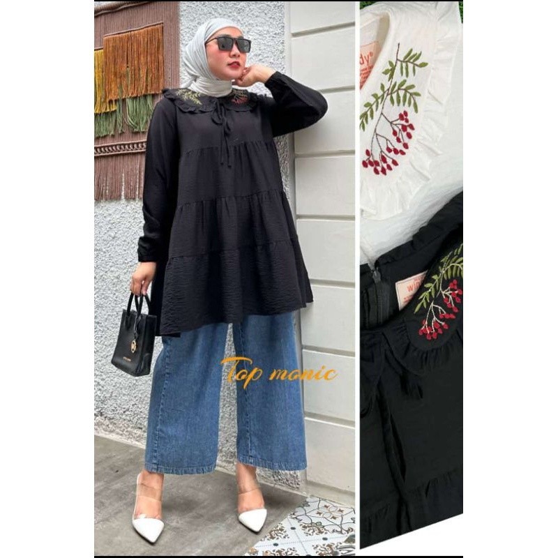 ATASAN TOP MONICA BY WINODY ORIGINAL METRO TANAH ABANG | ATASAN BAHAN POLO LINEN PREMIUM | ATASAN HI