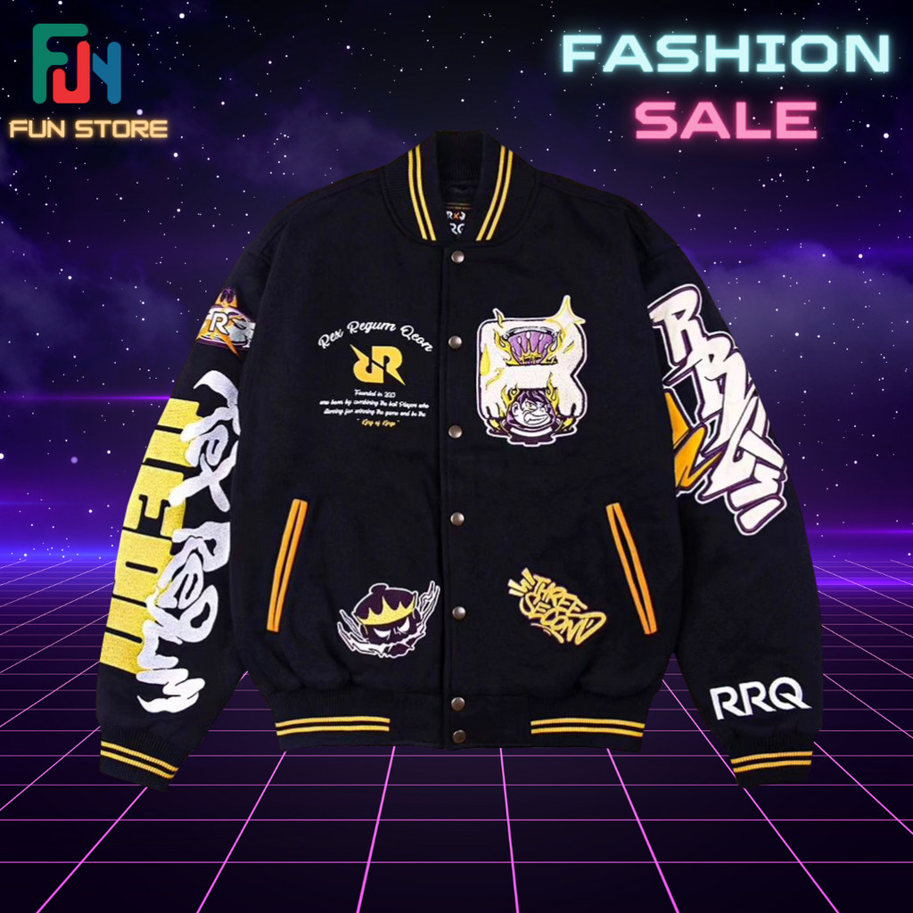 JAKET VARSITY RRQ "THE LEGACY" TERBARU TAHUN 2024 Oversize XXXXL XXXL XXXXXL 2XL 3XL VARSITY JACKET 