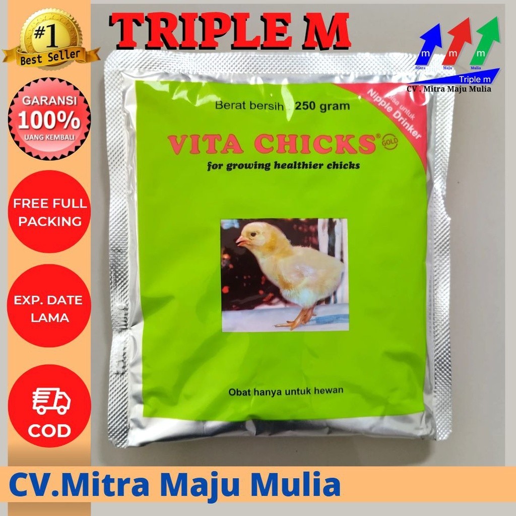 VITACHICK 250 gram MEDION, Vita Chick 250 gram Vitamin Pertumbuhan Anak Ayam Burung Vita