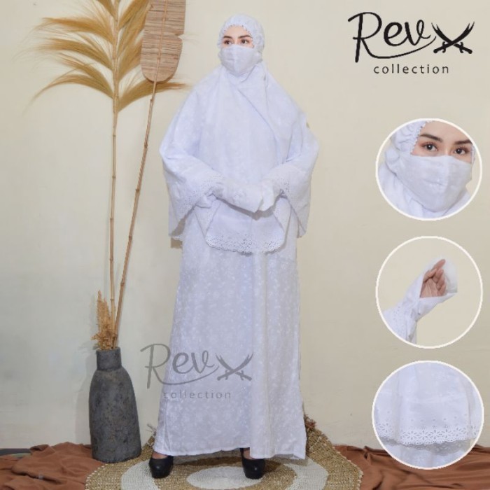 Gamis Set Haji Dan Umroh Wanita Putih - Putih, M