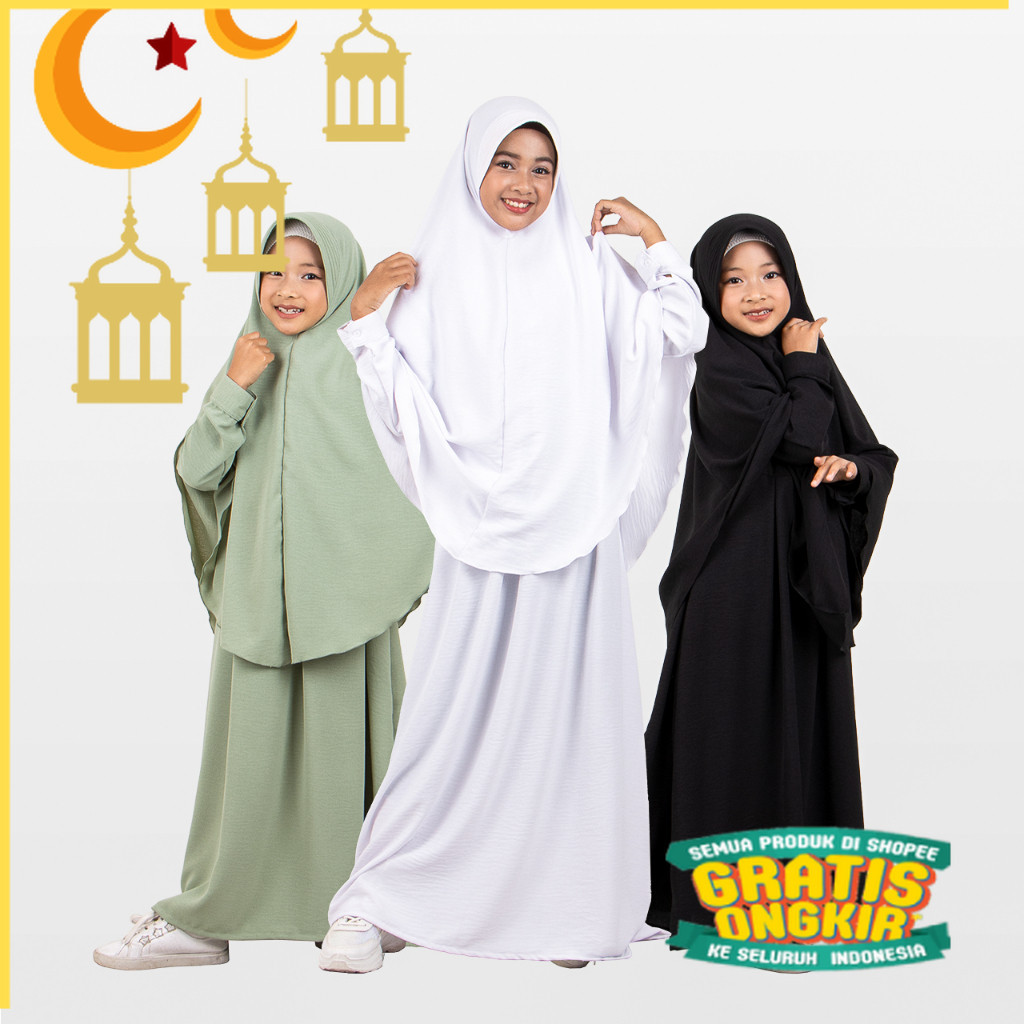 Bajuyuli | Setelan Gamis Anak | Gamis Anak Perempuan | Gamis Anak Set Jilbab Manasik | Gamis Anak Ca