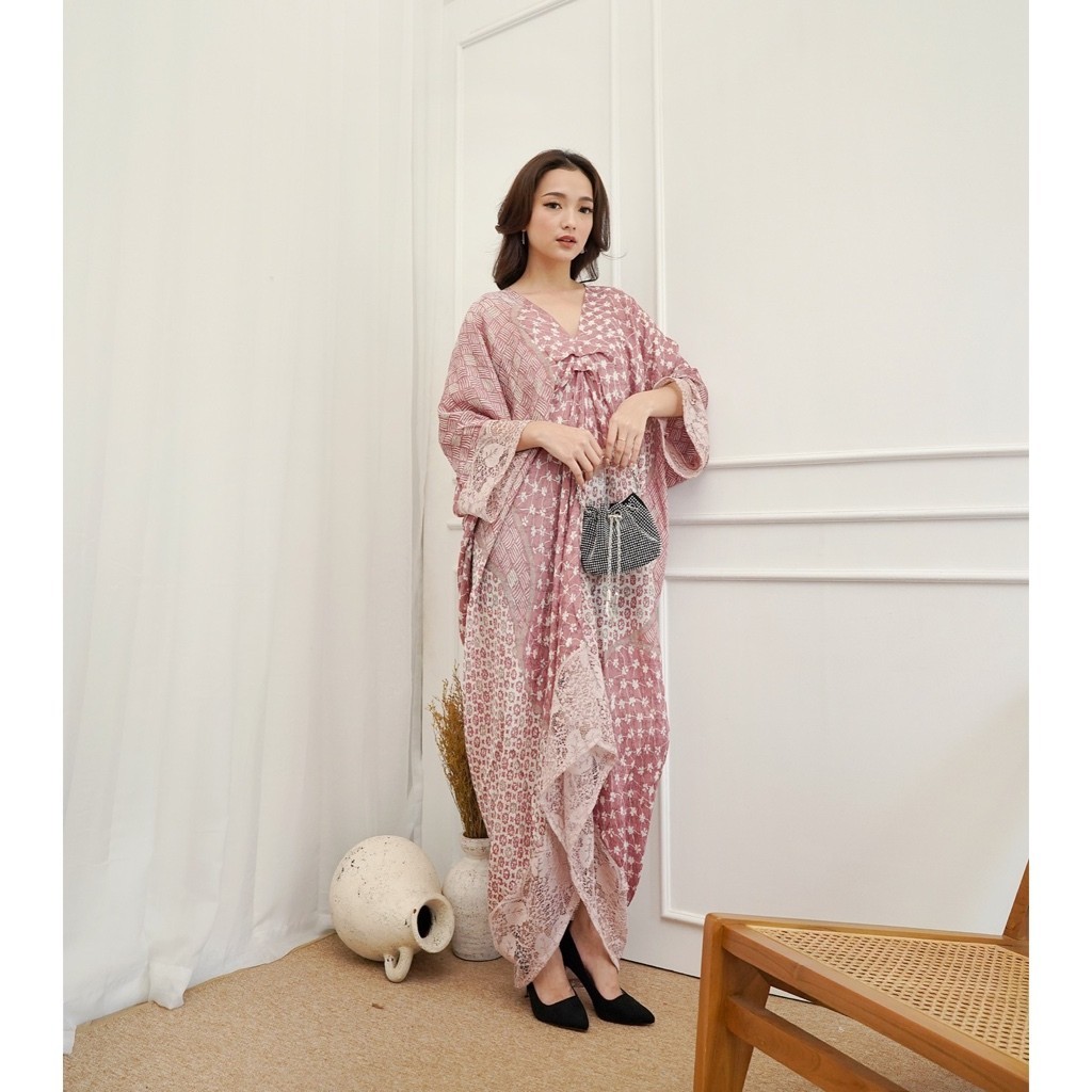 Dress Kaftan Batik Viscose Wanita Kondangan Aruna