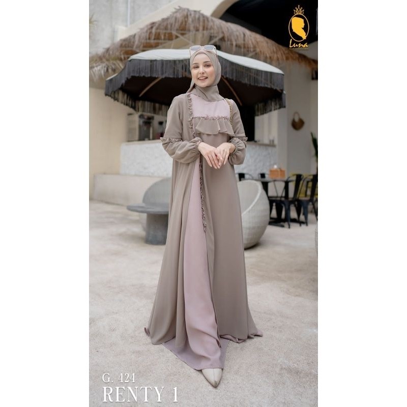 PROMO AWAL BULAN gamis renty 1 by luna kemayu  luna hijab gamis luna hijab terbaru original best seller