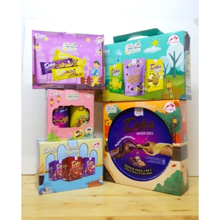 Paket Gift Box Lebaran DEKA Crepes Wafer Roll DUA KELINCI Idul Fitri