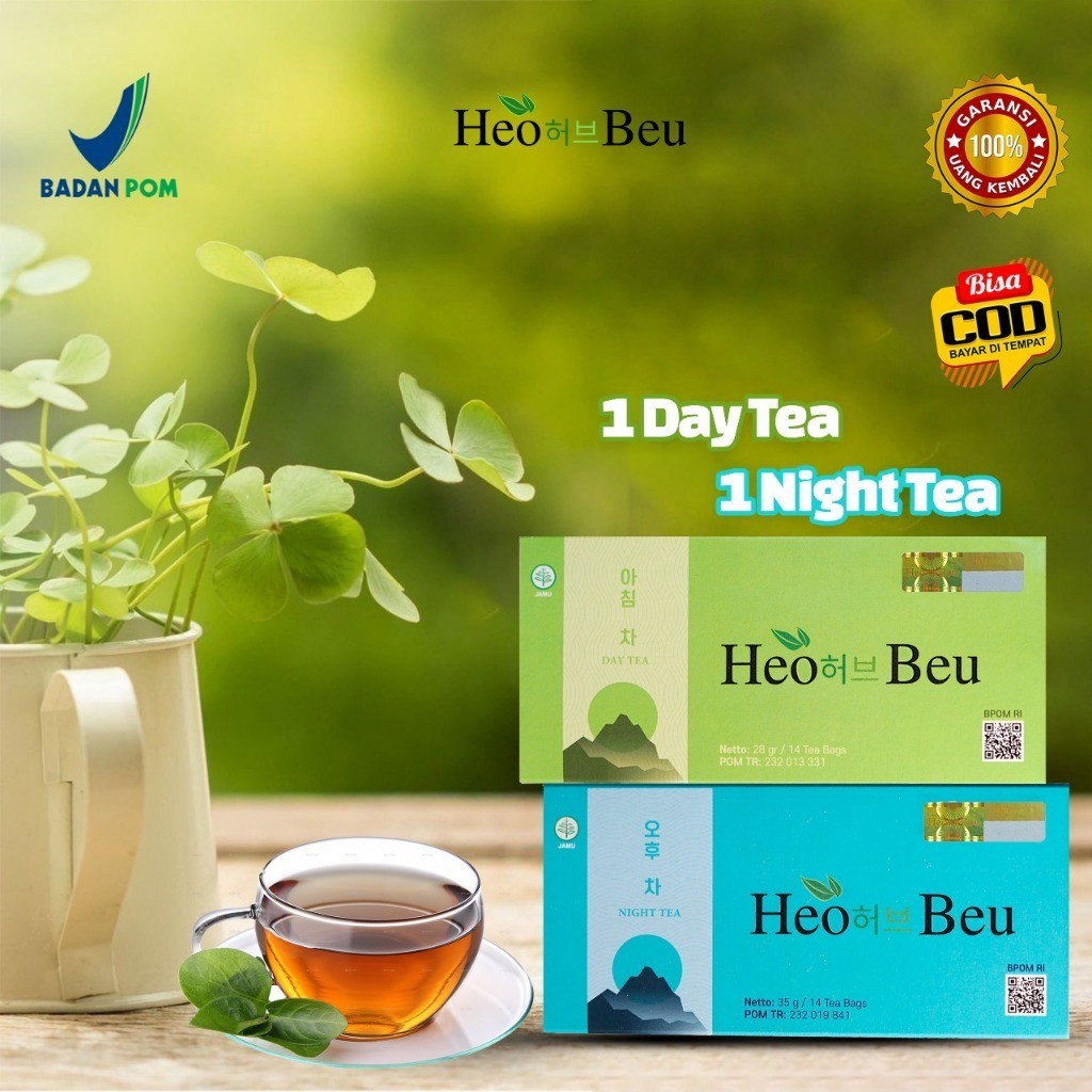 

Heo Beu Teh Diet Detox Pagi Malam - Slimming Tea Pelangsing Penurun Berat Badan Penurun Kolesterol Membakar Lemak Membandel Pada Tubuh Day Night Tea