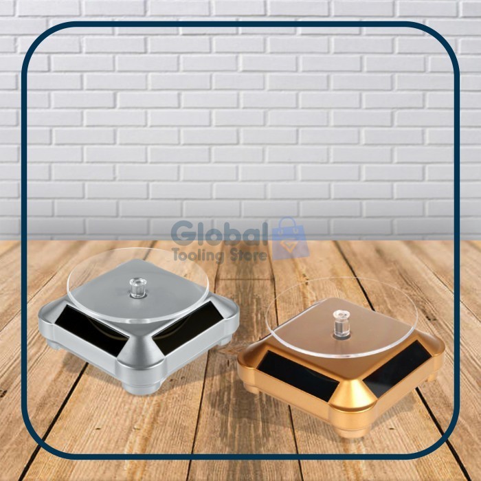 SOLAR DISPLAY STAND / PAJANGAN PUTAR CINCIN - EMAS
