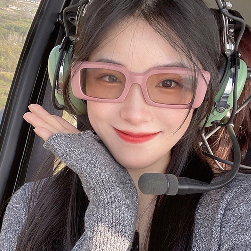 Kacamata Hitam Wanita Kaca Mata Kotak Vintage Sunglasses Gaya Korea Import Murah