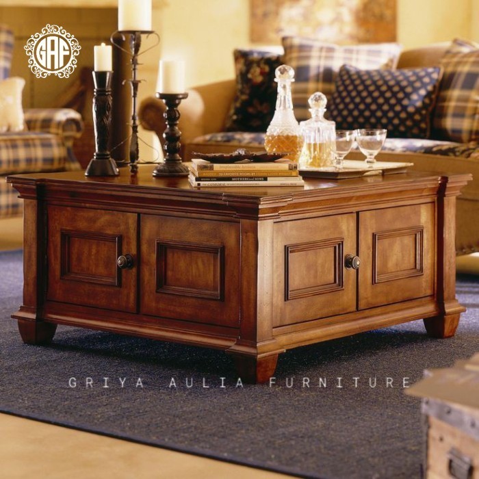 Meja tamu modern kayu jati meja tamu mewah