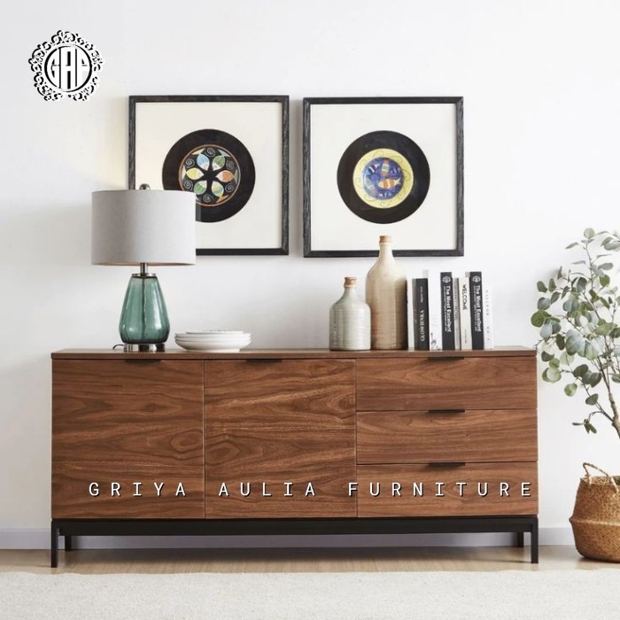 BUFET TV INDUSTRIAL JATI - CREDENZA TV MINIMALIS KAYU JATI - CABINET