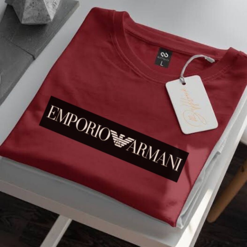 BUY 1 GET 1 PROMO LEBARAN kaos pria armani/kaos oblong/kaos import/kaos sablon. bahan cotton combed 