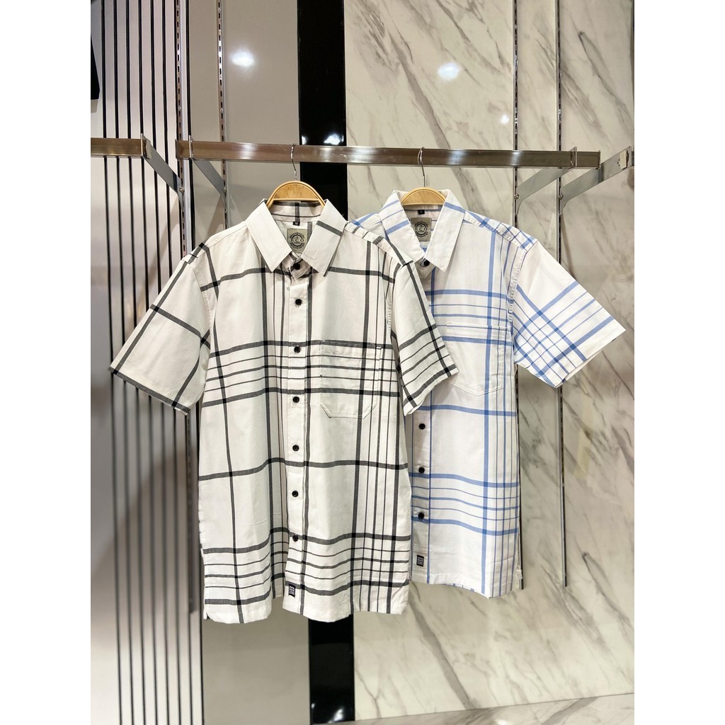 Kemeja Pendek Pria  Garis//Kemeja Casual Pendek Pria Premium-5