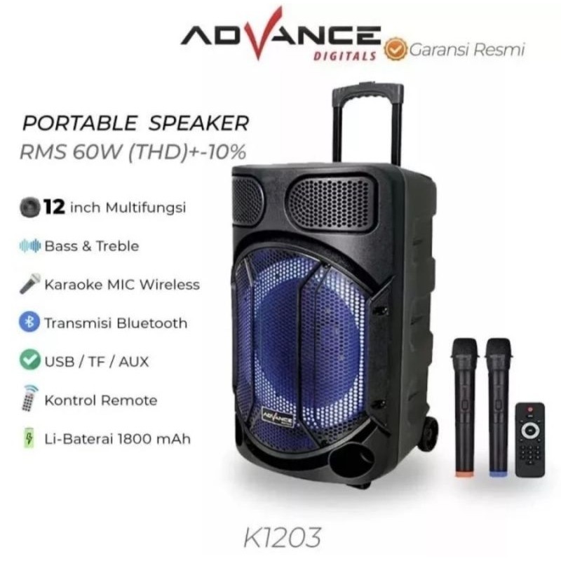 Speaker Portable Meeting Advance K 1203 Speaker Aktif Ampli Bluetooth