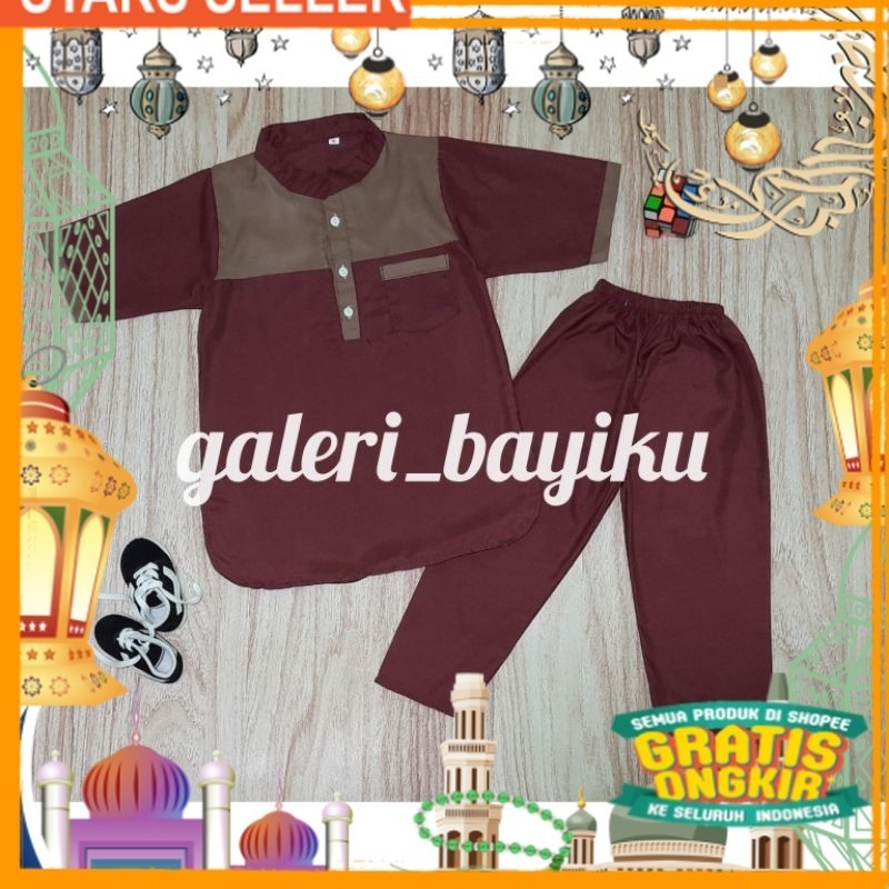 SETELAN KOKO ANAK 1-5th/BAJU KOKO KURTA/KOKO TURKI ANAK MURAH/ Pink Dusty Fanta Merah muda