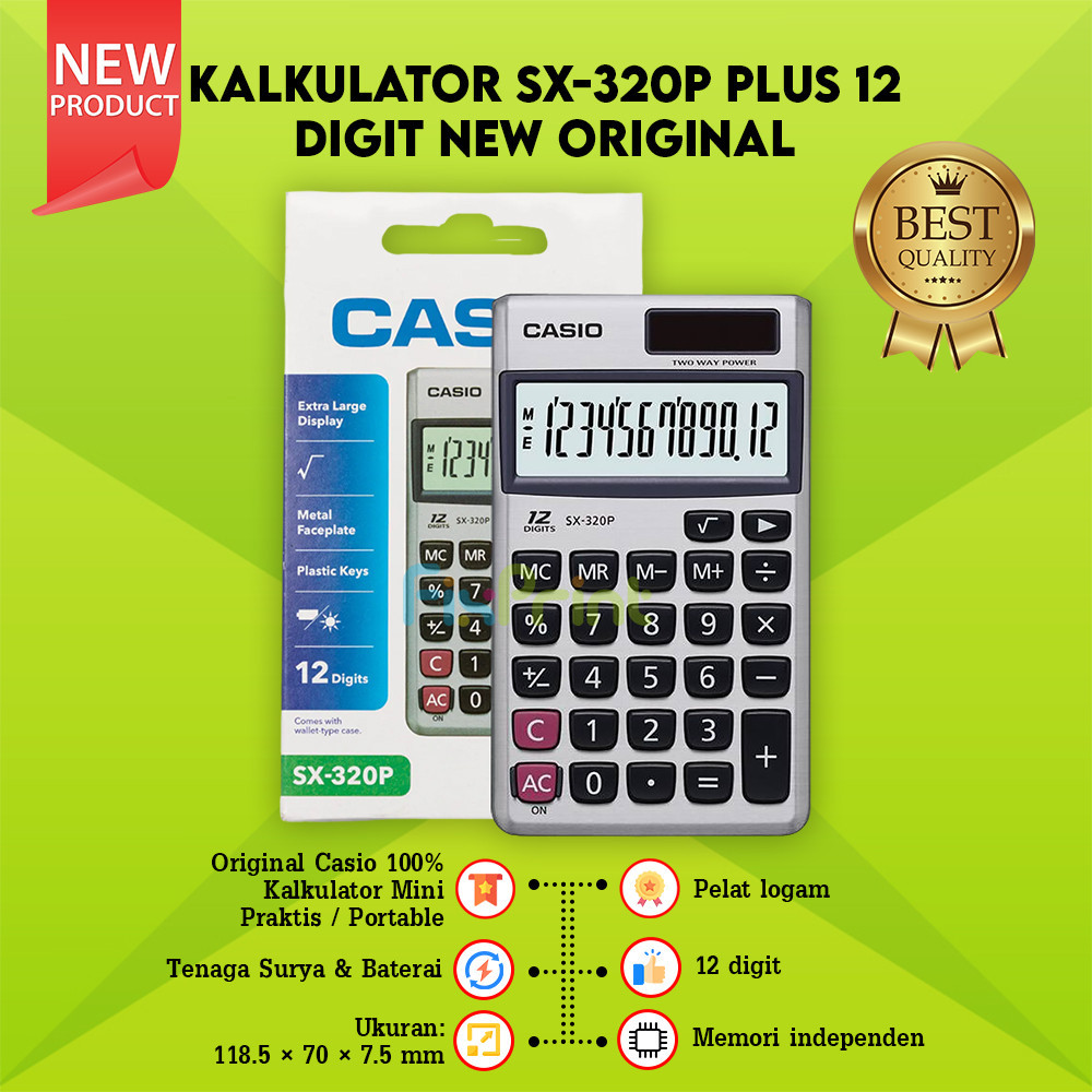 

Calculator Casio SX320P 12 Digit Kalkulator Pocket ORI Garansi Resmi