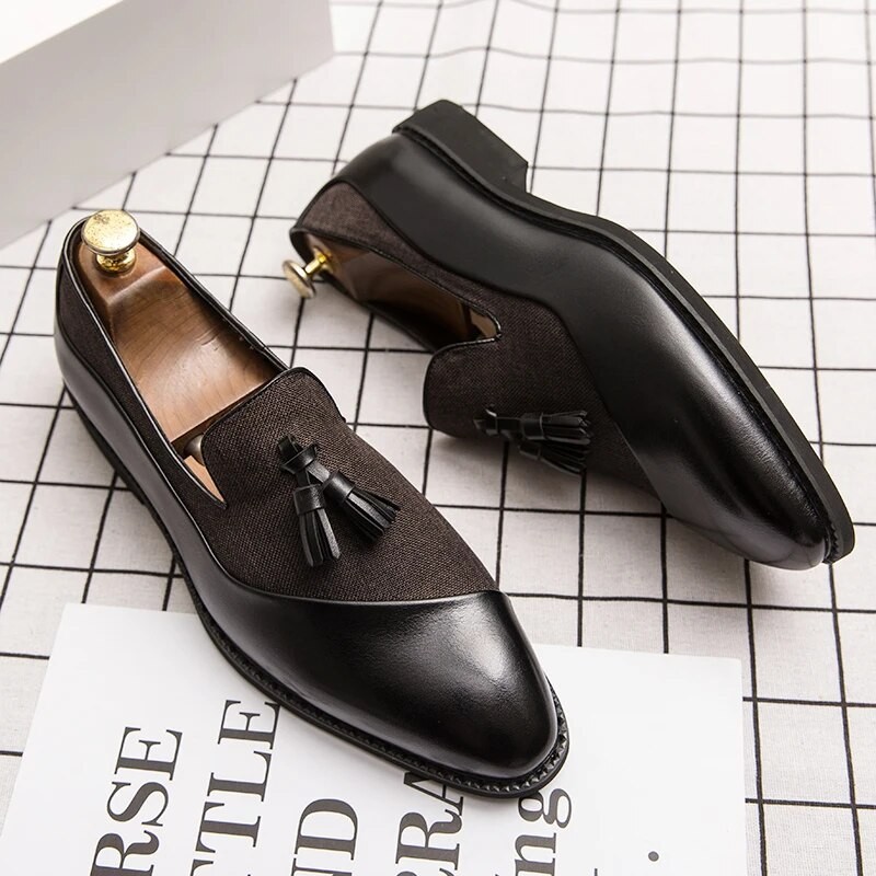 Four Seasons ShoesMens Shoes Breathable Mens Tassel Loafers Leather Luxury Crocodile Comfortable Men
