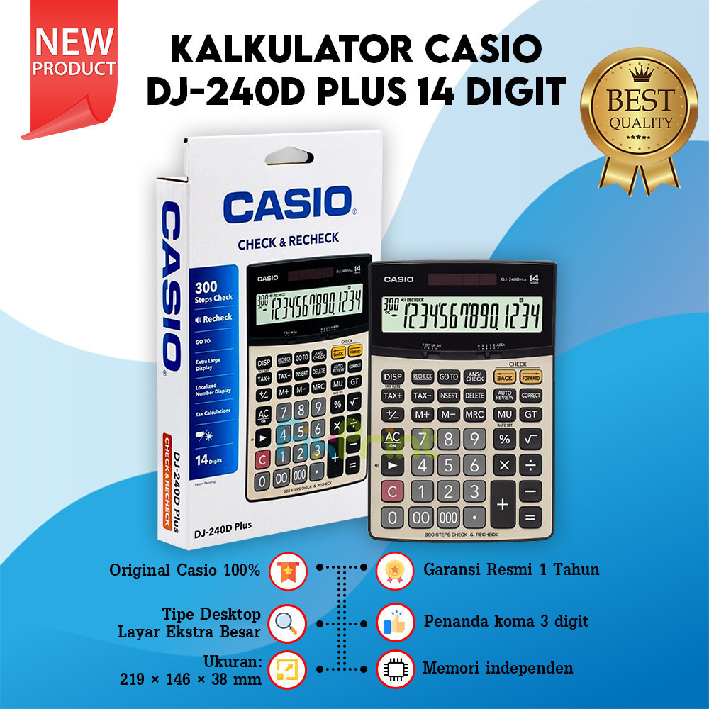 

Kalkulator Casio DJ-240D Plus 14 Digit Check & Correct Calculator New