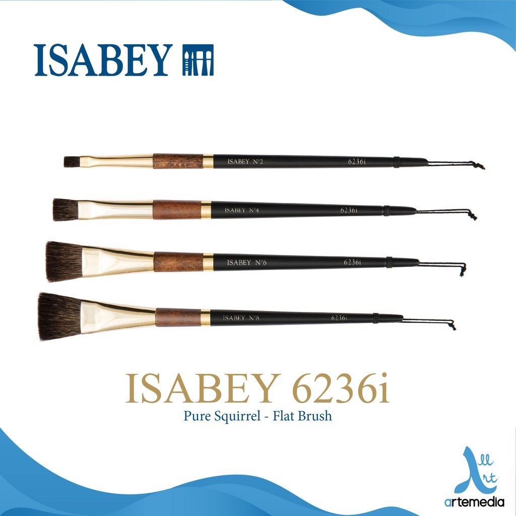 

Isabey 6236i Flat Pure Squirrel Brush Short Handle Kuas Lukis