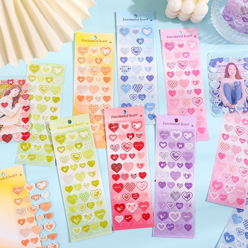 

[HELIOFINDS] 1 LEMBAR Sticker Deco Stiker Dekorasi PVC untuk Scrapbook Photocard - HEART SIGNAL