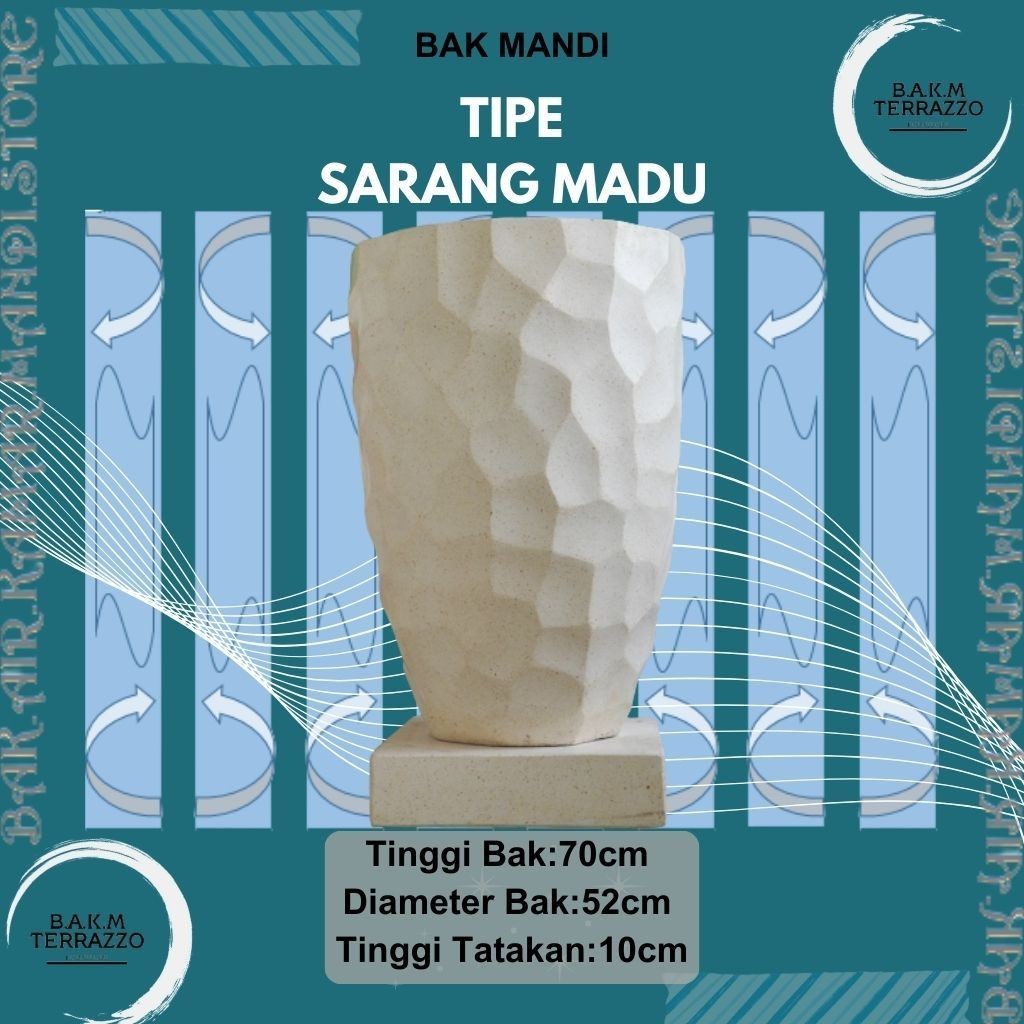 BAK MANDI TERASO TIPE SARANG MADU | BAK MANDI TERASO | BAK MANDI MINIMALIS | BAK AIR KAMAR MANDI