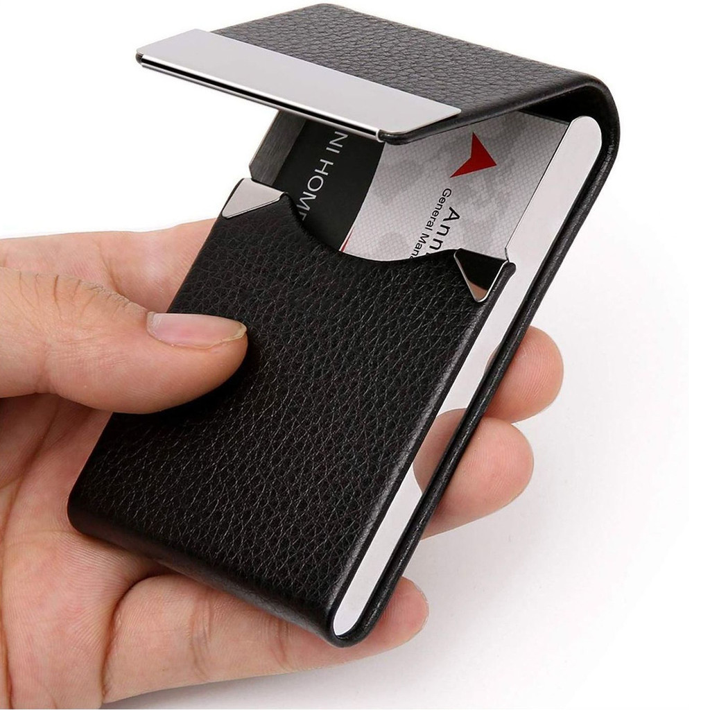 

Custom Gift Stainless Leather Alloy Name Card Place Box For Men Woman Id Case Luxury Aluminum Metal Slim Business Card Holder