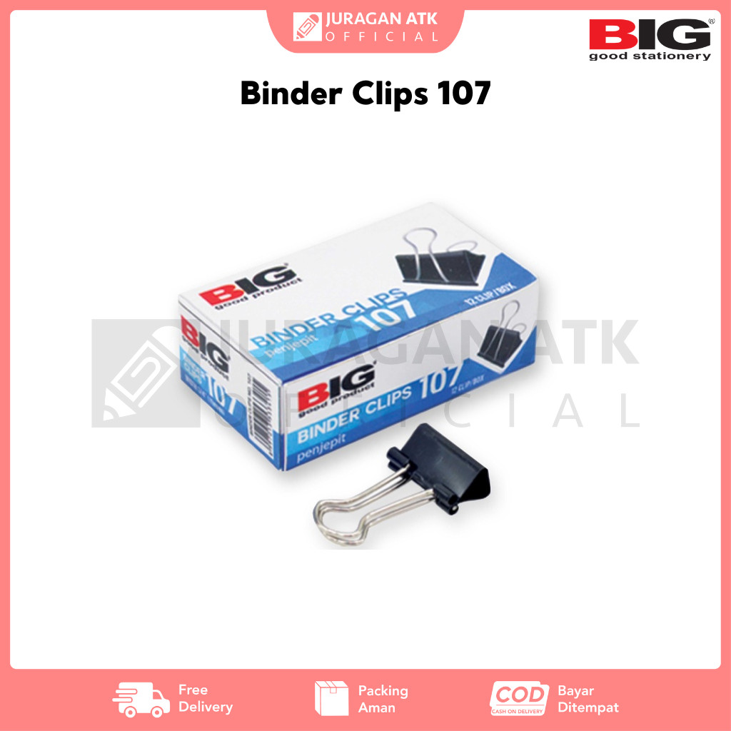

Binder Clips 107 BIG Penjepit Kertas 107 BIG BC-107